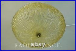 ART DECO THICK SLAG GLASS LALIQUE STYLE SAUCER LIGHT HANGING CEILING LAMP 1930s