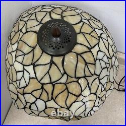 ATQ Art Nouveau Hand Made Mosaic Stained Slag Glass 23 Table Lamp Double Socket