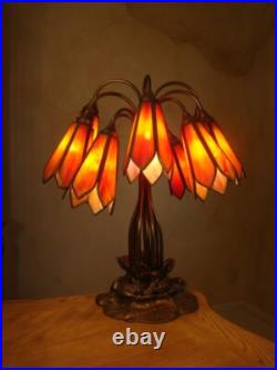 AWASOME Vintage 60s Tiffany Style Slag glass LAMP