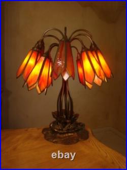 AWASOME Vintage 60s Tiffany Style Slag glass LAMP