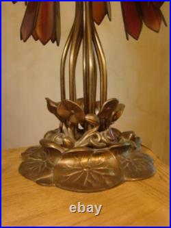 AWASOME Vintage 60s Tiffany Style Slag glass LAMP