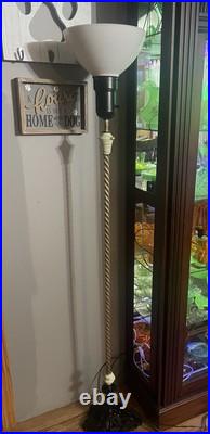 Akro Agate Slag Glass Floor Lamp