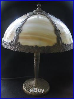 All original slag glass panel lamp Tiffany, Handel era