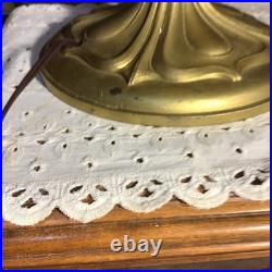 Amazing Antique 22 Urn Swag Style Stained Slag Glass Table Lamp