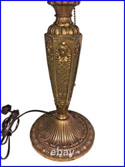 Ant Edwardian Slag Glass Lamp Works! From Estate of Descendant of General Seward