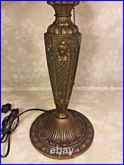 Ant Edwardian Slag Glass Lamp Works! From Estate of Descendant of General Seward