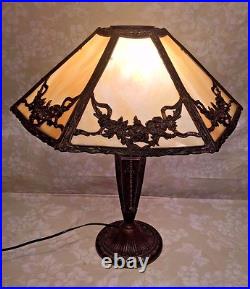 Ant Edwardian Slag Glass Lamp Works! From Estate of Descendant of General Seward Ant Edwardian Slag Glass Lamp Works! From Estate of Descendant of General Seward