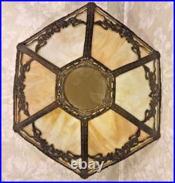 Ant Edwardian Slag Glass Lamp Works! From Estate of Descendant of General Seward