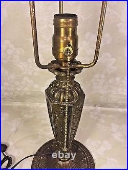 Ant Edwardian Slag Glass Lamp Works! From Estate of Descendant of General Seward