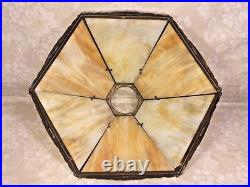 Ant Edwardian Slag Glass Lamp Works! From Estate of Descendant of General Seward