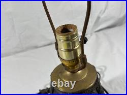 Antique 14 White Slag Glass Lamp Shade Light Brass Heavy Art Deco Rare Vtg