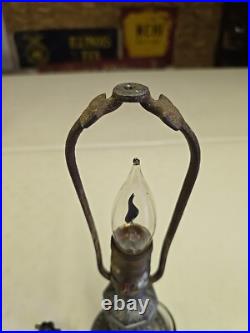 Antique 15 Boudoir Art Nouveau Paneled Slag Glass Vanity Lamp READ Antique 15 Boudoir Art Nouveau Paneled Slag Glass Vanity Lamp READ