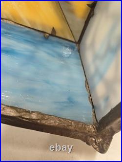 Antique 16.5 Arts & Crafts 8 Panel Slag Glass Art Nouveau Boudoir Lamp Antique 16.5 Arts & Crafts 8 Panel Slag Glass Art Nouveau Boudoir Lamp