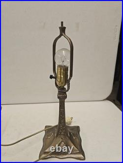Antique 16.5 Arts & Crafts 8 Panel Slag Glass Art Nouveau Boudoir Lamp