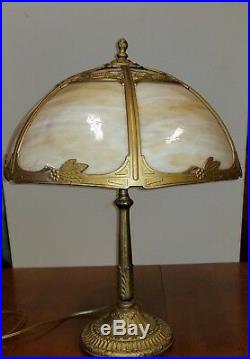 Antique 1900-1920s Beautiful Glass Slag Table Lamp SIGNED by PBL&G & Co