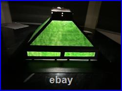 Antique 1910-1920 Mission Green Slag Glass Tiffany Style Game Room Fixture