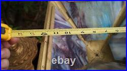 Antique 1910 1920s Art & Crafts RAINBOW Slag Glass Table Lamp Mission Style