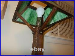 Antique 1910 Stickley Era 20mission Oak Arts&crafts Slag Glass Table Lamp. Works