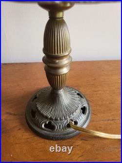 Antique 1920's Slag Glass Shade Table lamp Hard To Come By Gilbert Switch READ