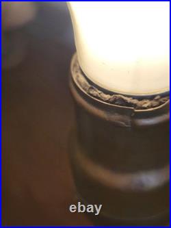 Antique 1920's Slag Glass Shade Table lamp Hard To Come By Gilbert Switch READ