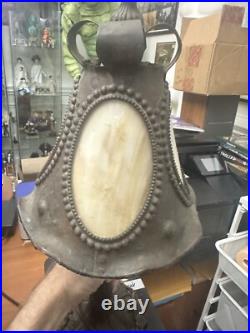 Antique 1920's Slag Metal Lamp working 17 inch Bronze Deco