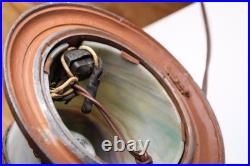 Antique 1920s-1930's Art Nouveau Slag Glass Lamp Base Multicolor Glass Filigree