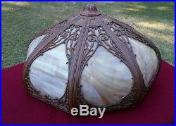 Antique 1920s-1930s Curved/Bent Slag Glass Lamp/Light Shade/Estate Find