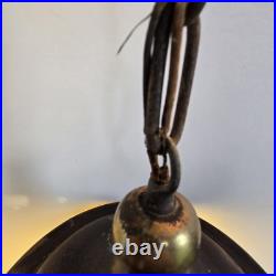 Antique 1920s Art Deco Slag Glass Pendant Light Vintage Brass Ceiling Fixture