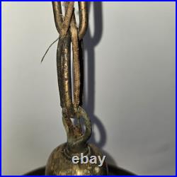 Antique 1920s Art Deco Slag Glass Pendant Light Vintage Brass Ceiling Fixture