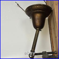 Antique 1920s Art Deco Slag Glass Pendant Light Vintage Brass Ceiling Fixture