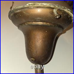 Antique 1920s Art Deco Slag Glass Pendant Light Vintage Brass Ceiling Fixture