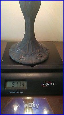 Antique 1920s Blue Slag Glass Table Lamp