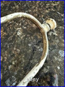 Antique 1920s Salem Bros Bell Shaped Slag Glass Boudoir Lamp 16H Ivory Metal