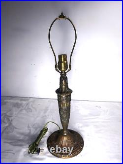 Antique 1920s Table Lamp Base for Slag Glass Shade