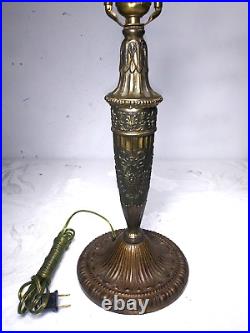 Antique 1920s Table Lamp Base for Slag Glass Shade