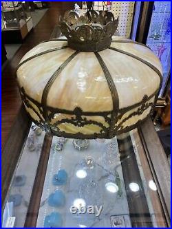 Antique 20th Century Bradley Hubbard Umbrella style Pendant Lamp / Chandelier