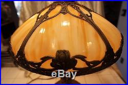 Antique 6 Panel Bent Victorian Caramel Marble Slag Stained Glass