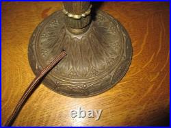 Antique 6 Panel Shade Slag Glass 24 Table Lamp Salem Brothers 1920s Rewired