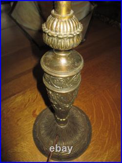 Antique 6 Panel Shade Slag Glass 24 Table Lamp Salem Brothers 1920s Rewired