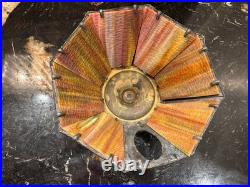 Antique 8 Panel Slag Stained Glass Table Lamp Male & Female Cherubs Parts