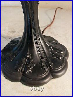 Antique AJ Whaley lamp base leaded/slag glass Handel Era