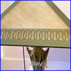 Antique Amber Slag Glass Table Lamp Amber slag glass is textured #4907
