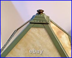 Antique Amber Slag Glass Table Lamp Amber slag glass is textured #4907