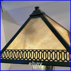 Antique Amber Slag Glass Table Lamp Amber slag glass is textured #4907