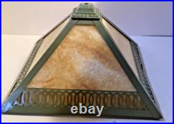 Antique Amber Slag Glass Table Lamp Amber slag glass is textured #4907