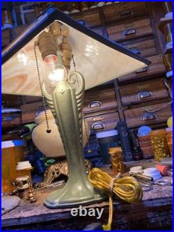 Antique Amber Slag Glass Table Lamp Amber slag glass is textured #4907 Antique Amber Slag Glass Table Lamp Amber slag glass is textured #4907