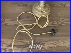 Antique Art Deco 6 Panel Boudoir Bronze Lamp-missing Slag Glass-For Repair