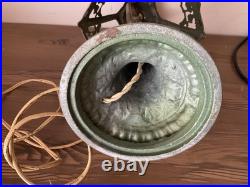 Antique Art Deco 6 Panel Boudoir Bronze Lamp-missing Slag Glass-For Repair