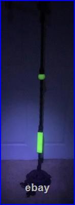 Antique Art Deco Akro Agate Jadeite Uranium Slag Glass Cast Floor Lamp Works EUC