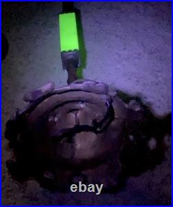 Antique Art Deco Akro Agate Jadeite Uranium Slag Glass Cast Floor Lamp Works EUC